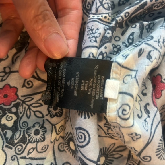 Isabel Marant Etoile Ussaya Ecru Floral Printed Long Button Down Oversized US6 - Picture 6 of 9